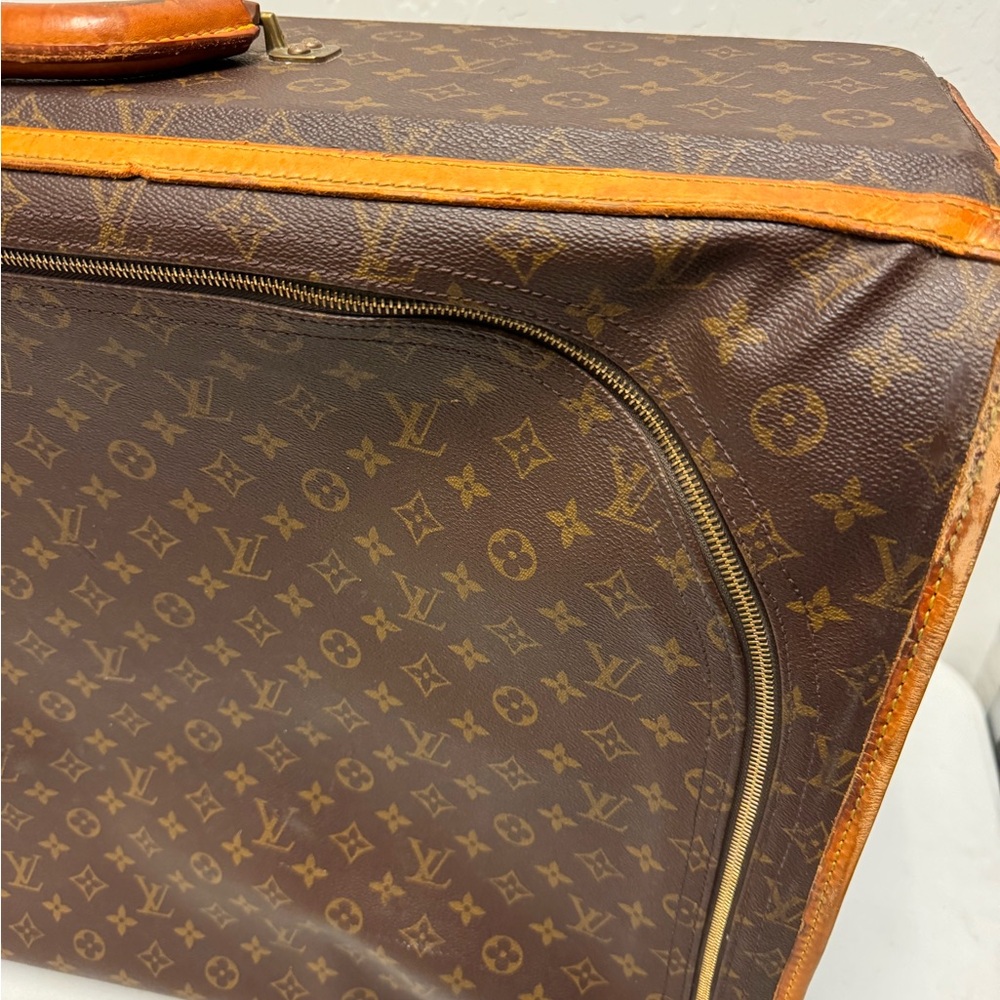 Louis Vuitton Paris Vintage Monogram Coated Leather Trim Soft Side Suitcase - Picture 5 of 14